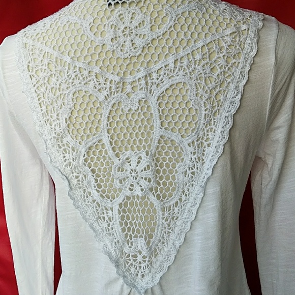 Design History Sweaters - DESIGN HISTORY open front cardigan lace back